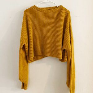 Vintage Mustard Knit Sweater with Bell Sleeves